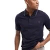 Calvin Klein Stretch Pique Tipping Polo Shirt In Night Sky For Men