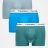 Calvin Klein Low Rise Cotton Stretch Trunks 3 Pack In Multi For Men