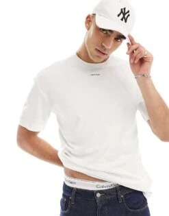 Calvin Klein Nano Logo T-shirt In White For Men Bright White