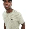 Calvin Klein Cotton Stripe T-shirt In Green/white For Men Delta Green