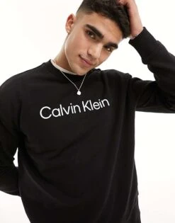 Calvin Klein Hero Logo Comfort Sweatshirt In Black For Men Ck Black
