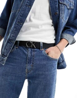 Calvin Klein Metal CK 35mm Belt In Black For Men Ck Black