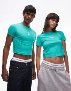 Calvin Klein Jeans Unisex Baby Tee In Green For Unisex