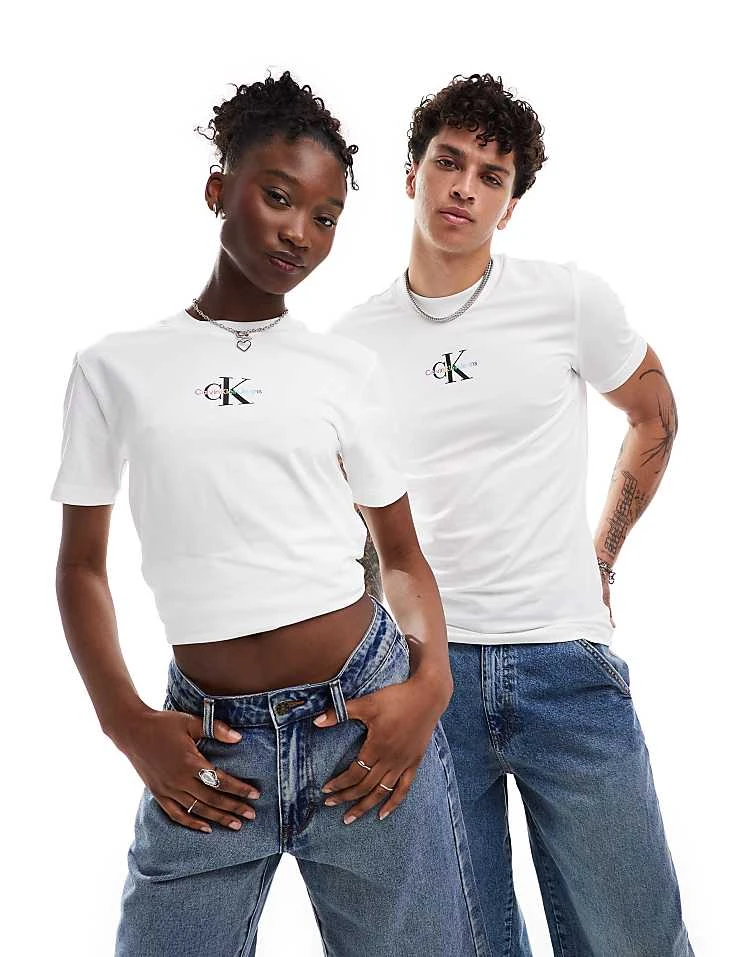 Calvin Klein Jeans Pride Unisex Slim T-shirt In White For Unisex - Image 5