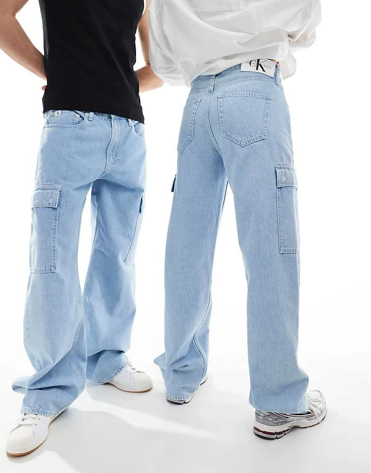 Calvin Klein Jeans 90s Loose Cargo Jeans In Light Wash - ASOS Exclusive For Unisex - Image 2