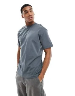 Calvin Klein Central Logo T-shirt In Slate Grey For Men Iron Gate