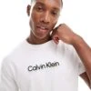 Calvin Klein Double Logo T-shirt In White For Men Bright White