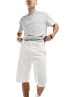 Calvin Klein Jeans Denim Shorts In White For Men Denim Light