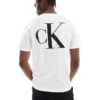 Calvin Klein Jeans Logo Back Print T-shirt In White For Men