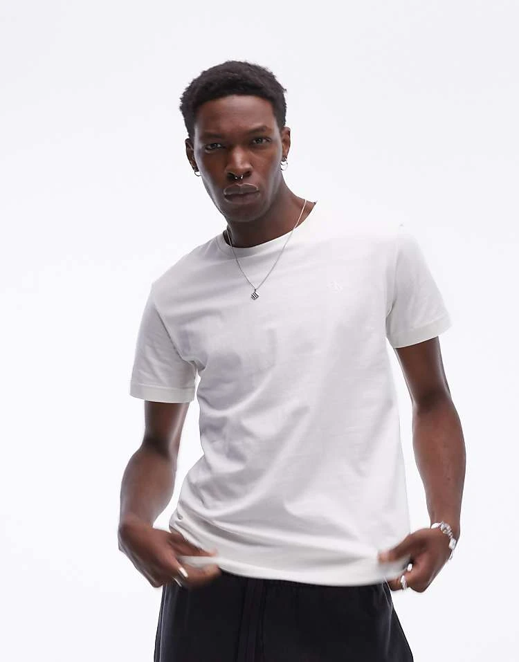 Calvin Klein Jeans Monologo Textured Back Print T-shirt In White For Men Ivory - Image 2