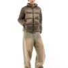 Calvin Klein Jeans Metallic Puffer Jacket In Brown For Men Brindle / Ck Black