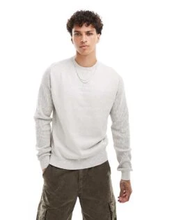 Calvin Klein Jeans Monologo Jumper In Grey For Men Grey Heather
