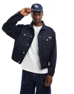 Calvin Klein Jeans Relaxed Denim Jacket In Indigo Denim For Men Denim Dark
