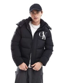 Calvin Klein Jeans Essentials Puffer Jacket In Black For Men Ck Black