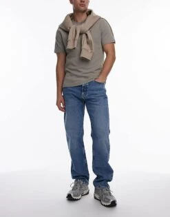 Calvin Klein Jeans Straight Leg Jeans In Light Wash For Men Denim Medium