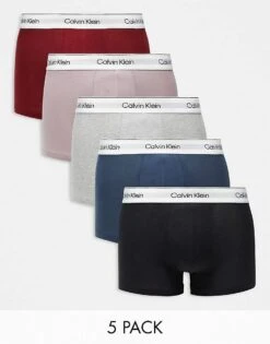 Calvin Klein Modern Cotton 5 Pack Trunk In Multi For Men