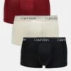 Calvin Klein Microfibre Stretch 3 Pack Low Rise Trunk In Black/red/neutral For Men Multi