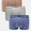 Calvin Klein Cotton Stretch 3 Pack Low Rise Trunk In Brown/blue/grey For Men Multi