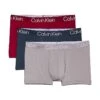 Calvin Klein Modern Structure 3 Pack Trunk In Navy/red/grey For Men Multi