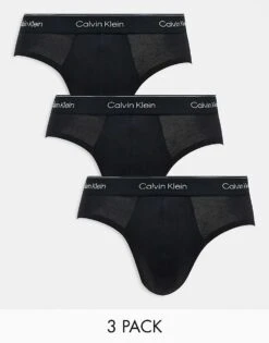 Calvin Klein Modern Cotton 3 Pack Hip Brief In Black For Men