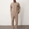 Calvin Klein Modern Cotton Lounge Sweat Set In Beige Marl