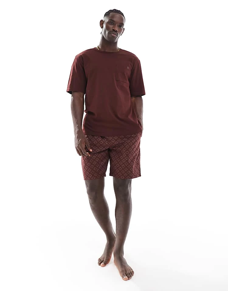 Calvin Klein CK Established Sleep Short Set In Red For Men - Image 5