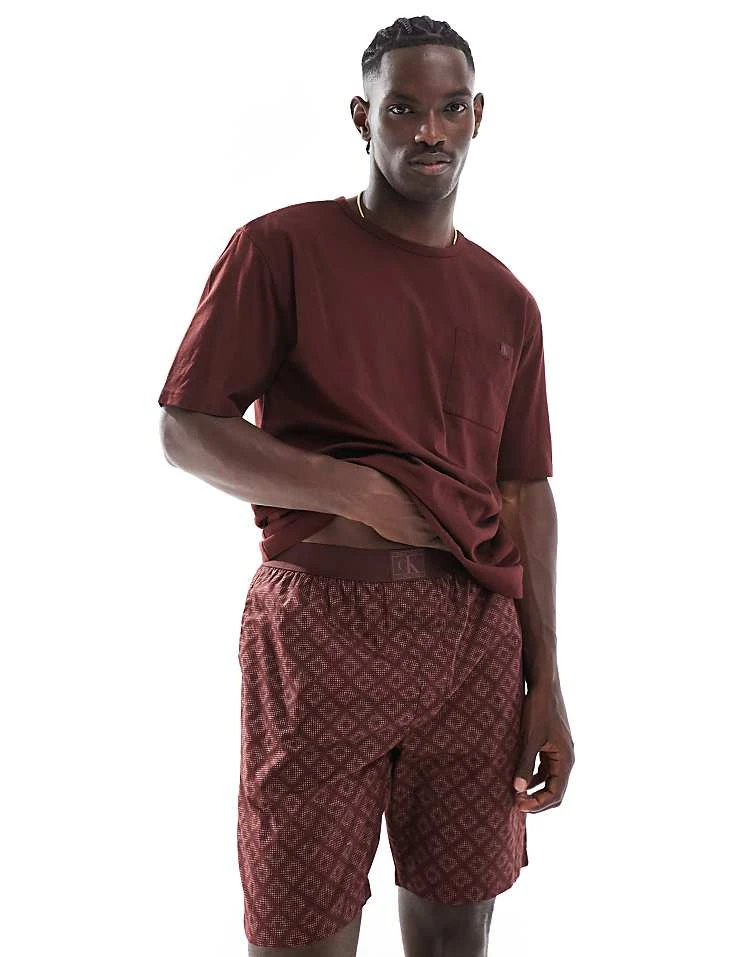 Calvin Klein CK Established Sleep Short Set In Red For Men - Image 2