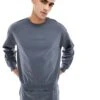 Calvin Klein Tonal Logo Lounge Sweatshirt In Blue For Men