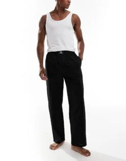 Calvin Klein CK Established Pyjama Pant In Black For Men