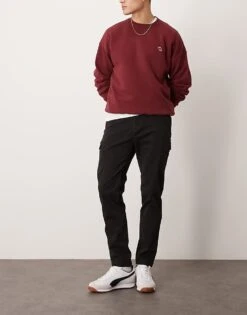 Calvin Klein Modern Twill Tapered Cargo Trouser In Black For Men Ck Black