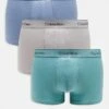 Calvin Klein Modern Cotton Trunks 3 Pack In Beige/blue/green For Men