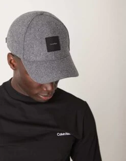 Calvin Klein Wool BB Cap In Grey For Men Dark Grey