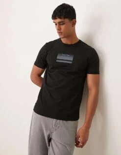 Calvin Klein Gradient Chest Logo In Black For Men Ck Black