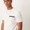 Calvin Klein Chest Box Logo T-shirt In White For Men Bright White