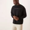 Calvin Klein Embroidered Logo Sweatshirt In Black For Men Ck Black