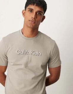 Calvin Klein Shadow Chest Logo In Sage Green For Men Rock Ridge