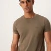 Calvin Klein Stretch Slim Fit T-shirt In Olive Green For Men Tarmac