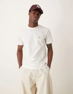 Calvin Klein Jeans Woven Label T-shirt In White For Men Bright White
