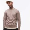 Calvin Klein Jeans Woven Label Sweatshirt In Taupe For Men Taupe Gray