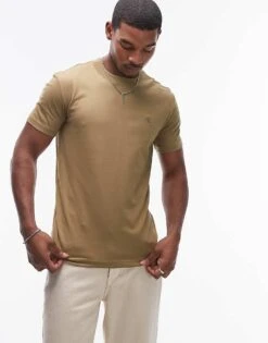 Calvin Klein Jeans Premium Heavyweight T-shirt In Olive For Men Gothic Olive