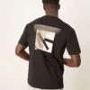 Calvin Klein Jeans Ombre Backprint Graphic T-shirt In Black For Men Ck Black