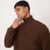 Calvin Klein Jeans Cosy Roll Neck Jumper In Brown - ASOS Exclusive For Men Antique Brown