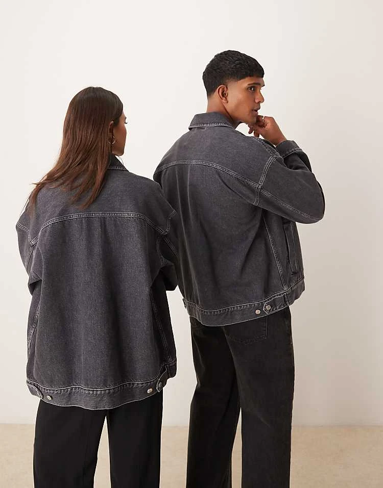 Calvin Klein Jeans Oversized Denim Jacket In Washed Grey - ASOS Exclusive For Unisex Denim Grey - Image 4