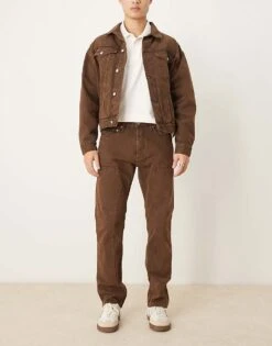 Calvin Klein Jeans Standard Straight Jeans In Dark Brown - ASOS Exclusive For Men Denim Dark