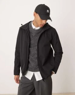 Calvin Klein Tech Twill Hooded Jacket In Ck Black For Men