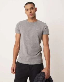 Calvin Klein Slim Stretch T-shirt In Mid Grey Heather For Men