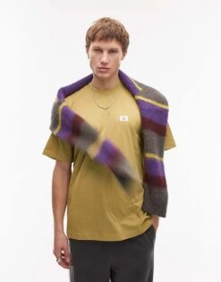 Calvin Klein Jeans Relaxed Cotton T-shirt In Willow For Men