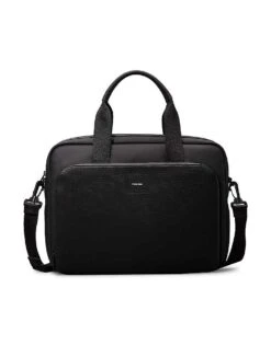 Calvin Klein Laptop Bag In Black Rubberized For Men
