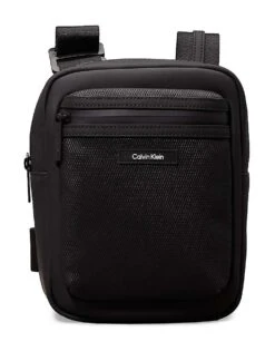 Calvin Klein Convertible Reporter Bag In Black Rubberized For Men