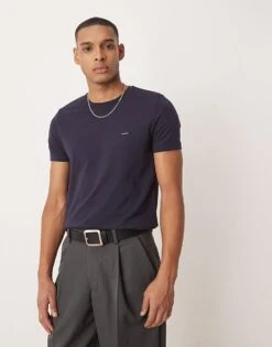 Calvin Klein Slim Stretch T-shirt In Night Sky For Men
